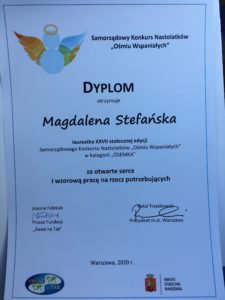 Dyplom dla Magdy Stafańskiej - 8 wspaniałych